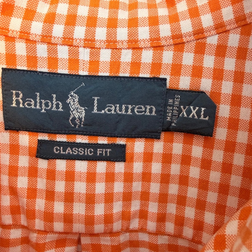 Ralph Lauren‎ Classic Fit Button Down Gingham Plaid Shirt Casual Preppy Logo XXL - Picture 5 of 12